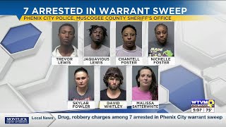 Drug, robbery charges among 7 arrested in Phenix City warrant sweep