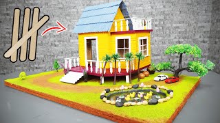 Building a Cute Cabin using Popsicle Sticks as a Real House - Part 2
