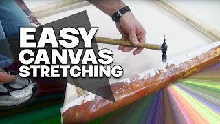 How to STRETCH A CANVAS PAINTING - easy and simple process!