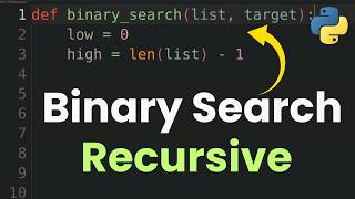 Binary Search Algorithm in Python | Recursive Approach Tutorial