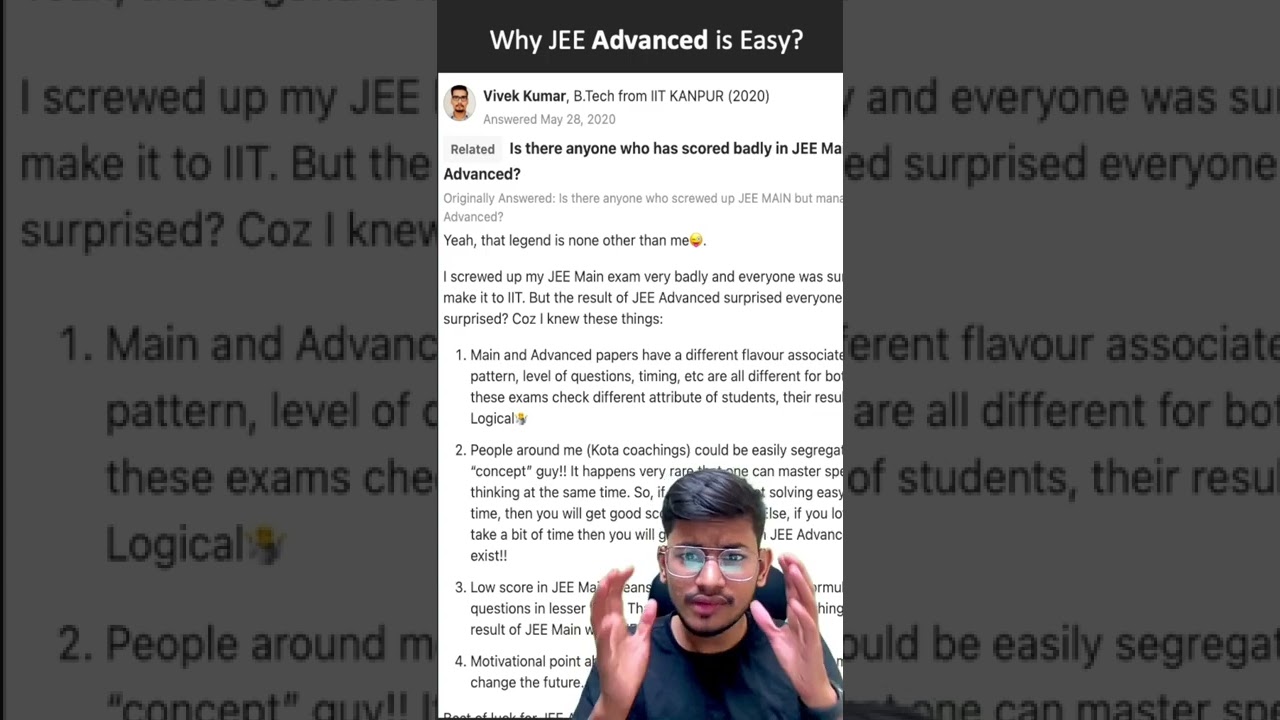 Why JEE Advanced is Easier than JEE Main ? #shorts