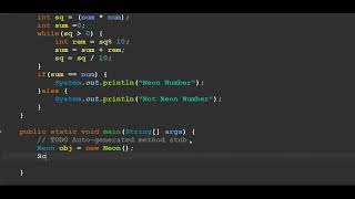 Neon Number in java using Function