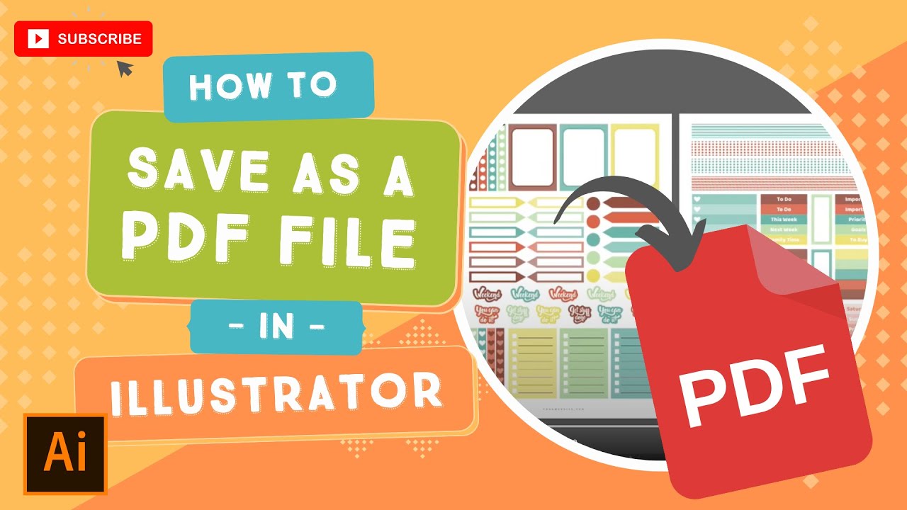 How To Save Your Finished Design As A Pdf File In Illustrator Youtube