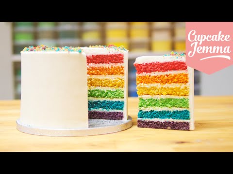 How to make the Best Ever Rainbow Cake | Cupcake Jemma How to make the Best Ever Rainbow Cake | Cupcake Jemma