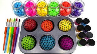 Satisfying Video l How to Make Rainbow Lollipop Slime with Slime Balls Cutting ASMR
