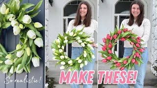 How to make a realistic tulip wreath 🌷using high end tulips