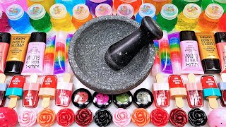 Satisfying Video Mixing Makeup Cosmetics Glitter Squishy Balls into Glossy Slime GoGo Slime ASMR