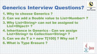 Java Generics Interview Questions || Java Generics very important tricky interview questions