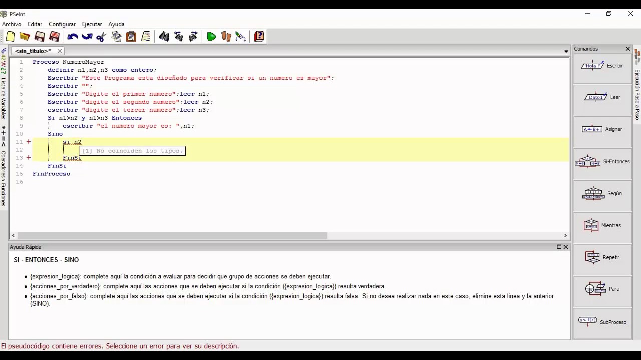 Funcion "SI" - Numero Mayor (Pseint) - YouTube