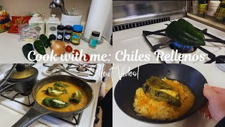 Cook with me I Chiles Rellenos I Silent Video I Living Alone I Food for one