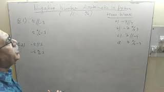 Python | negative number arithmetic| class 11 IP