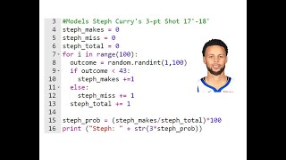 Python Day 29: Modeling Percentage Probabilities (3 Point Co