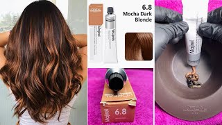 How to Mocha Dark Blonde Hair Color / Mocha Dark Blonde color practical Loreal 6.8 Mocha Dark Blonde