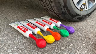 Experiment Car vs Toothpaste and Balloons | Crushing Crunchy & Soft Things by Car | Test Ex