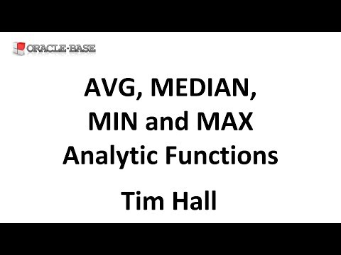 AVG, MEDIAN, MIN and MAX : Problem Solving using Analytic Functions