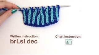 Brioche Knit Tips: Brioche Left Slanting Decrease (brLsl dec)