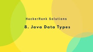 8. Introduction - Java Data Types | (Hindi)