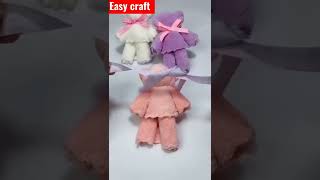 Diy craft !! how to make hanky teddy bear #shorts #teddybear #hanky #craft #diycraft #dolliyon