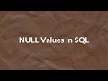 SQL Counting NULLS