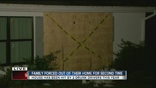 Tampa family's home hit by alleged drunk driver for second time this year