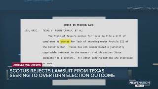 Supreme Court rejects Texas-led lawsuit to overturn election results