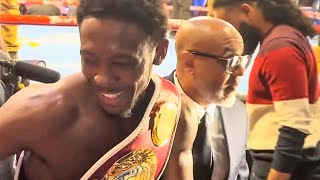 Keyshawn Davis IMMEDIATELY AFTER BRUTAL KNOCKOUT of Denys Berinchyk to become CHAMPION