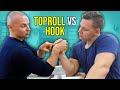 ARM WRESTLING TECHNIQUES HOOK VS TOPROLL