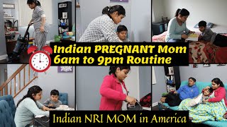 Indian PREGNANT Mom 6AM to 9PM PRODUCTIVE (Busy)/REAL Morning to Night ROUTINE with Toddler~NRI life