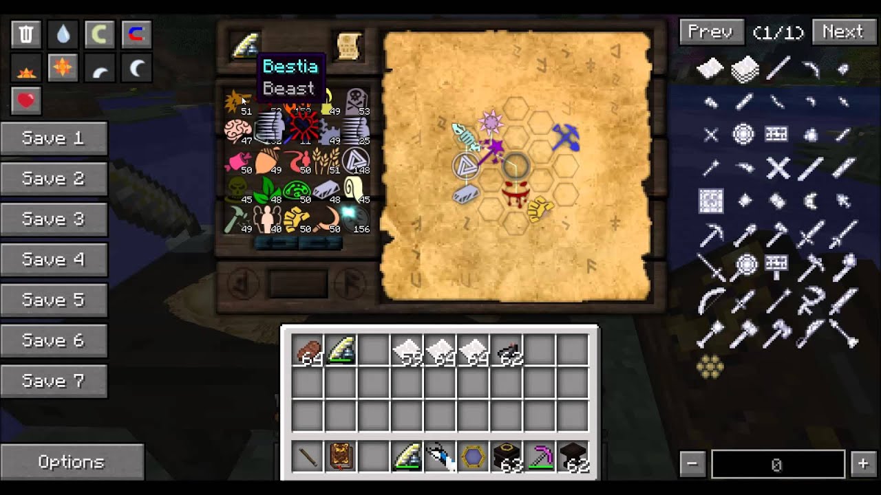 Таумкрафт схема аспектов