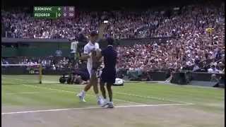 Djokovic wins great early point - Wimbledon 2014