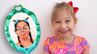 Alena and Mom pretend play with Magic Mirror by Chiko TV