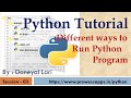 #3 Python Tutorial for Beginners | Different ways to run Python script | Using IDLE | Using eclipse