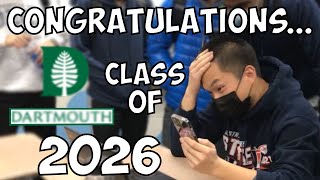 COLLEGE DECISION REACTION 2022 (Dartmouth ED) #Shorts