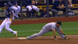 PIT@MIL: Arcia ruled safe at first, call stands