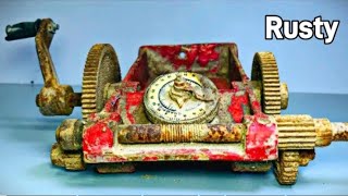 Antique Rusty Old Hand Motor Coil Winding Machine Restoration Video