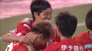 【公式】ゴール動画：野澤 英之（愛媛）3分 愛媛ＦＣvsファジアーノ岡山 明治安田生命Ｊ２リーグ 第24節 2018/7/21