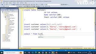 Day-12) Constrains in sql database table #sqlserver #database #databasetutorial #coding #training
