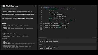 Palindrome String in Python | Leetcode 125 #leetcodesolutions #codinginterviewquestions #google