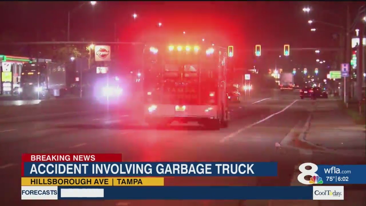 Garbage Truck Strikes Pedestrian In Tampa - YouTube