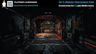 Sci-Fi Modular Environment Pack - Created using the Polygon Stories course
