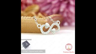 Kalung Liontin Infinity Permata Perak Asli Lapis Emas Putih | Sterling Silver 925 Necklace