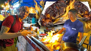 CRAZY Filipino Street Food in Tondo Manila - TUMBONG SOUP & GRILLED SQUID + PHILIPPINES NIGHT MARKET