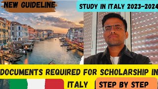 DOCUMENTS REQUIRED FOR GETTING SCHOLARSHIP IN ITALY 🇮🇹!STUDY IN ITALY 2023-2024!#studyinitaly #visa