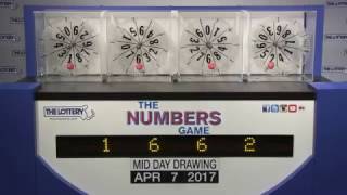 Midday Numbers Game Drawing: Friday, April 7, 2017