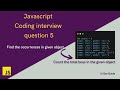 Find the occurrence in given object in JavaScript | JavaScript interview coding questions