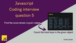 Find the occurrence in given object in JavaScript | JavaScript interview coding questions