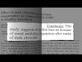 dark chocolate and artery function