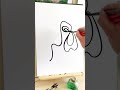 Painting a dog portrait in one continuous line of ink. Do you see a beagle or a dachshund?