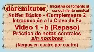 Clase 1-b de Solfeo en Clave de Fa para Principiantes | Aprende a Leer Música y Cantar por Nota