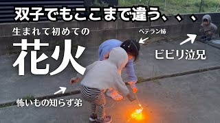 【衝撃】初めての花火での双子の反応が違い過ぎたwwww